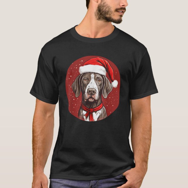 German Shorthaired Pointer Xmas Gift GSP Dog Lover T-Shirt (Front)