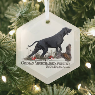 German Shorthaired Pointer, ZACHAR Glass Tree Decoration