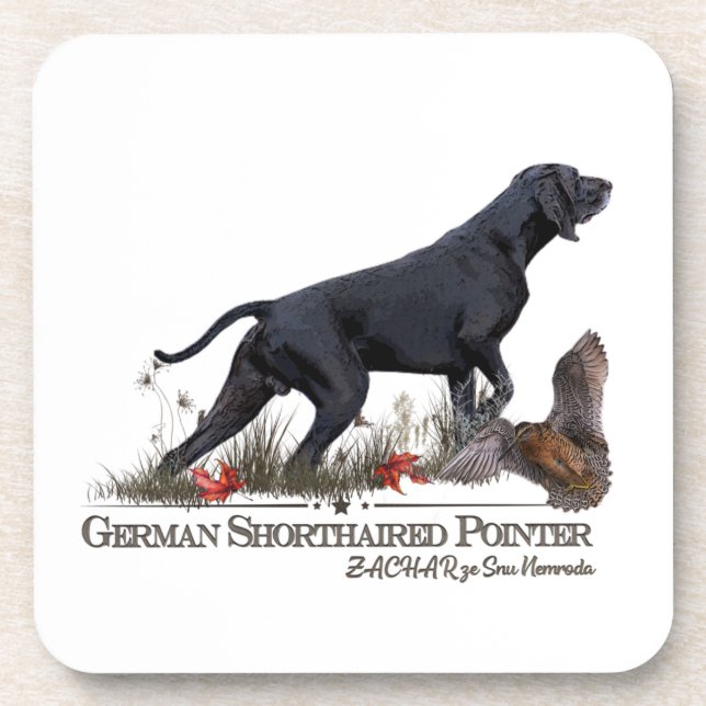 German Shorthaired Pointer, ZACHAR Tapestry Poster Coaster (Front)