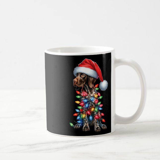 German Shorthaired Pointerdog Lovers Santa Hat Chr Coffee Mug (Right)