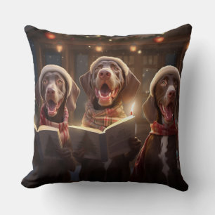 German Shorthaired Pointers Christmas Caroling Cushion