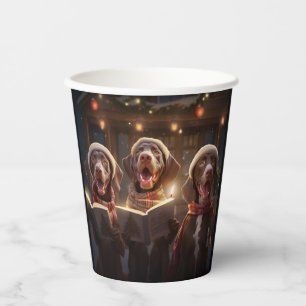 German Shorthaired Pointers Christmas Caroling Paper Cups