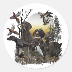 German Shorthaired Pointers  Classic Round Sticker