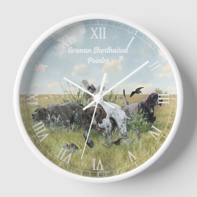 German Shorthaired Pointers  Clock (Front)