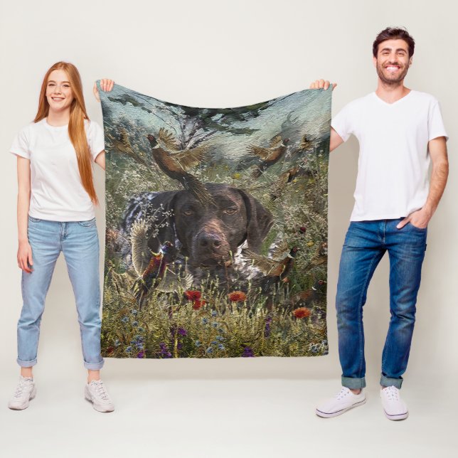 German Shorthaired Pointers Fleece Blanket (In Situ)