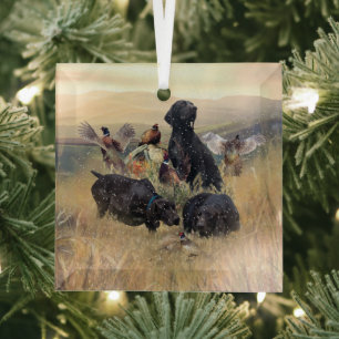 German Shorthaired Pointers Glass Tree Decoration