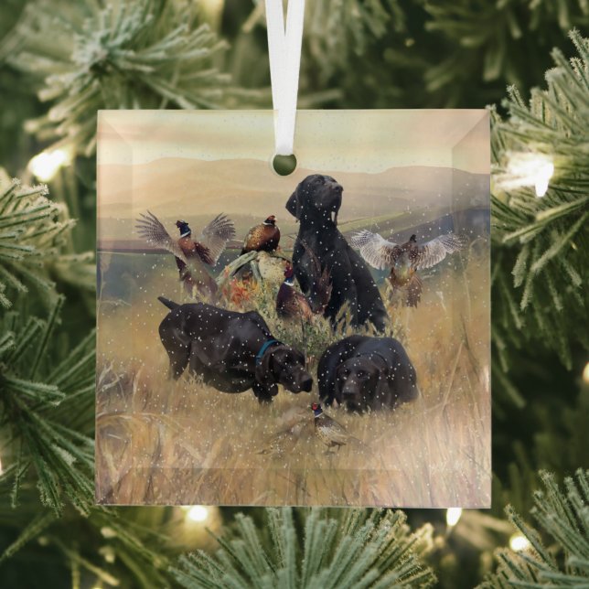 German Shorthaired Pointers  Glass Tree Decoration (Insitu)