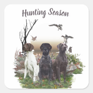 German Shorthaired Pointers (GSP), a hunting pheas Square Sticker