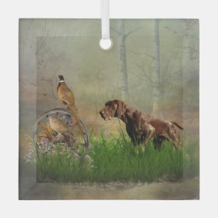 German Shorthaired Pointers (GSP)     Glass Tree Decoration