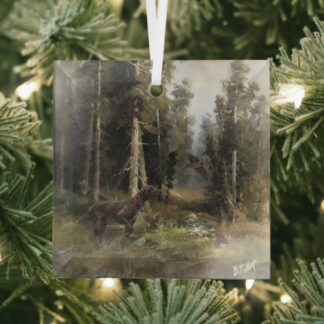 German Shorthaired Pointers (GSP)     Glass Tree Decoration (Insitu)