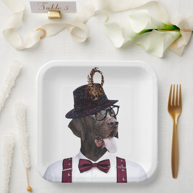 German Shorthaired Pointers (GSP)  Paper Plates (Wedding)