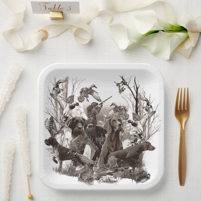 German Shorthaired Pointers (GSP)  Paper Plates (Wedding)