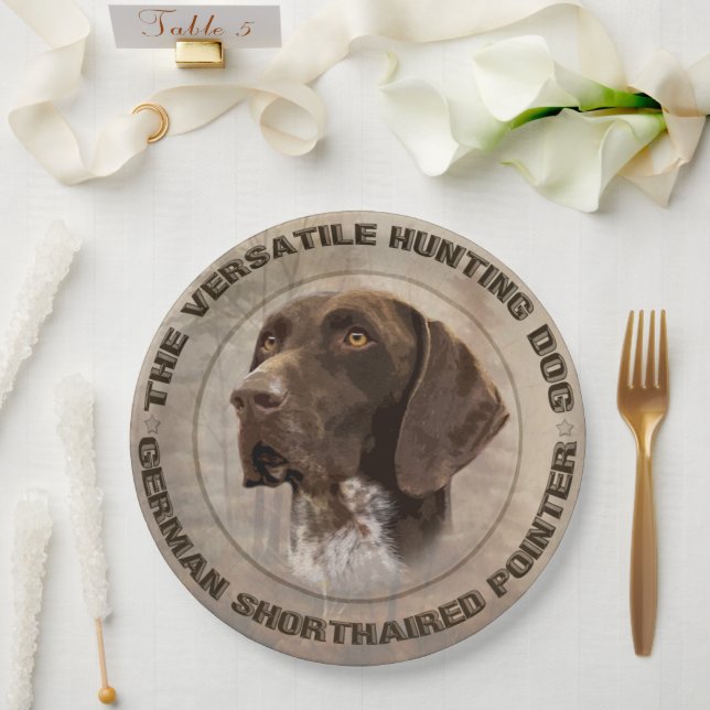 German Shorthaired Pointers (GSP)  Paper Plates (Wedding)