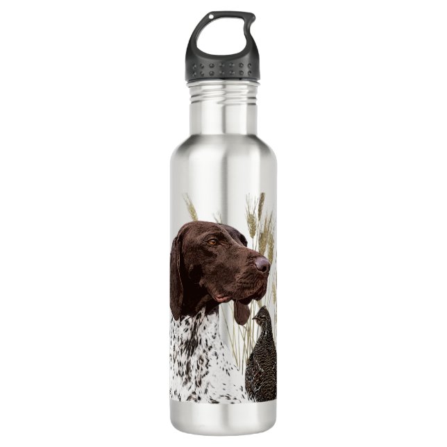 German Shorthaired Pointers (GSP) Postcard Coffee  710 Ml Water Bottle (Front)