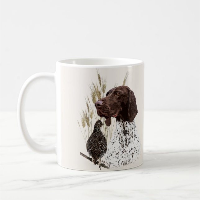 German Shorthaired Pointers (GSP) Postcard Coffee  Coffee Mug (Left)