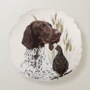 German Shorthaired Pointers (GSP) Postcard Coffee  Round Cushion