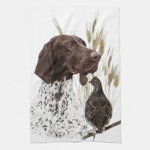 German Shorthaired Pointers (GSP) Postcard Coffee  Tea Towel