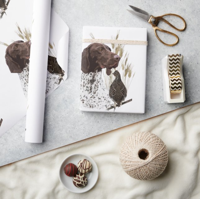 German Shorthaired Pointers (GSP) Postcard Coffee  Wrapping Paper (Crafts)