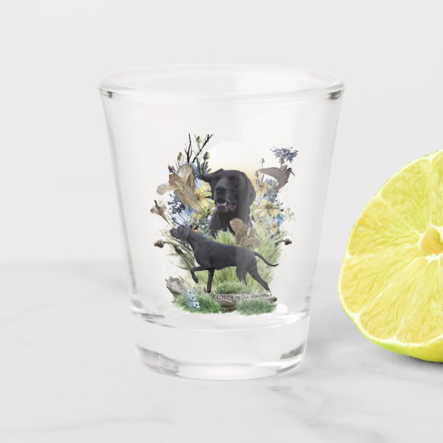 German Shorthaired Pointers (GSP)    Shot Glass (Front)
