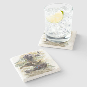 German Shorthaired Pointers (GSP) Stone Coaster