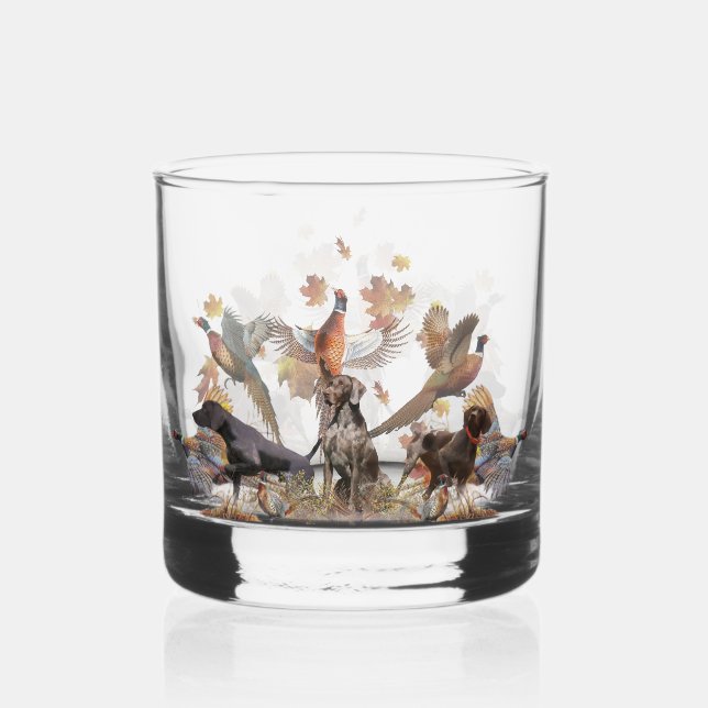 German Shorthaired Pointers (GSP) Whiskey Glass (Front)