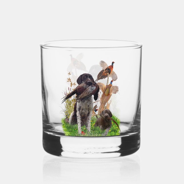 German Shorthaired Pointers (GSP) Whiskey Glass (Front)