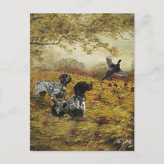 German Shorthaired Pointers Holiday Postcard (Front)