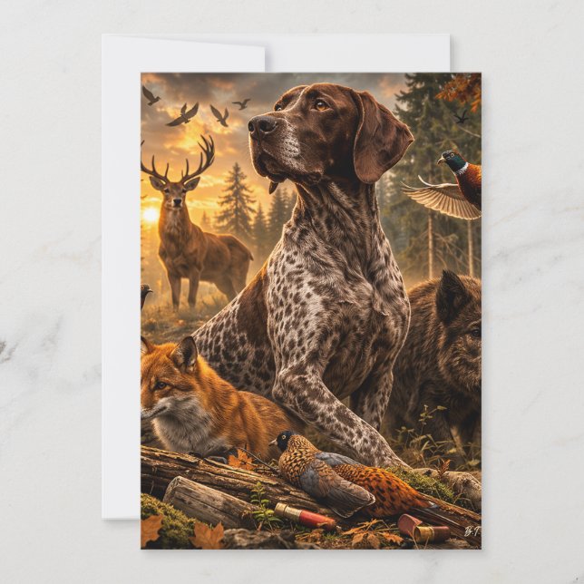 German Shorthaired Pointers  Invitation (Front)