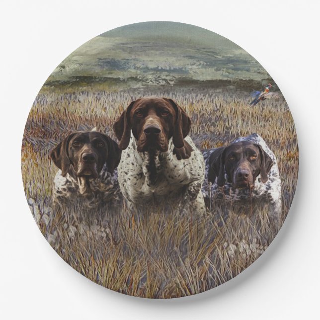 German Shorthaired Pointers   Paper Plate (Front)