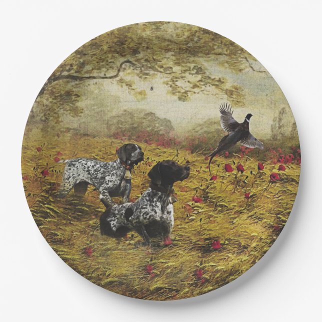 German Shorthaired Pointers Paper Plate (Front)