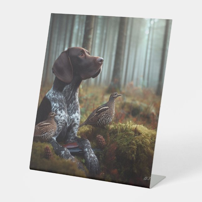 German Shorthaired Pointers Pedestal Sign (Front)