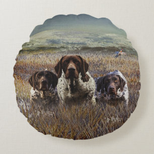 German Shorthaired Pointers  Round Cushion