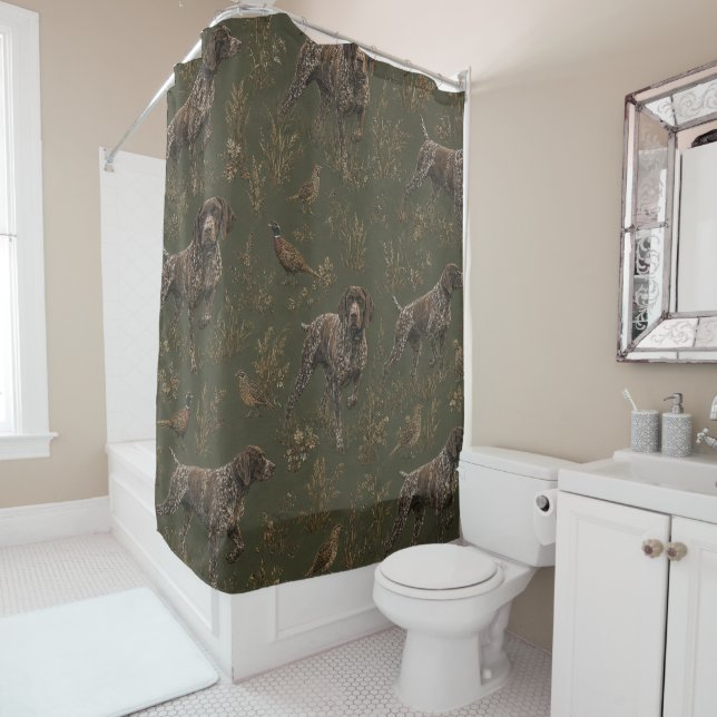 German Shorthaired Pointers  Shower Curtain (In Situ)