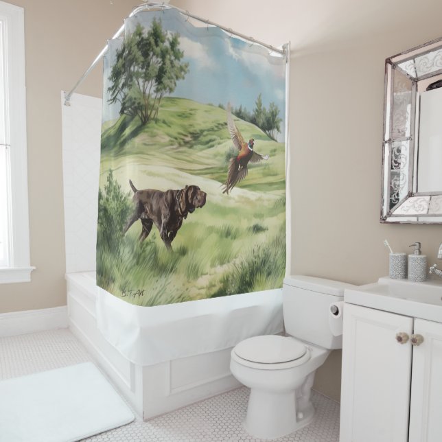 German Shorthaired Pointers  Shower Curtain (In Situ)