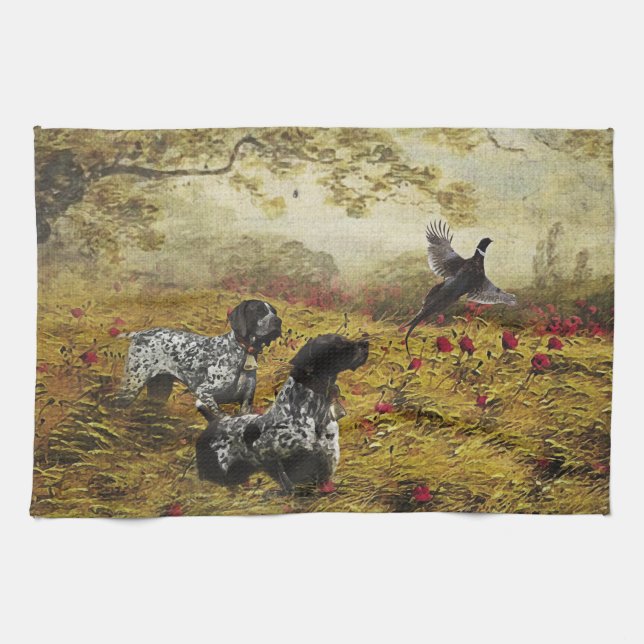 German Shorthaired Pointers Tea Towel (Horizontal)