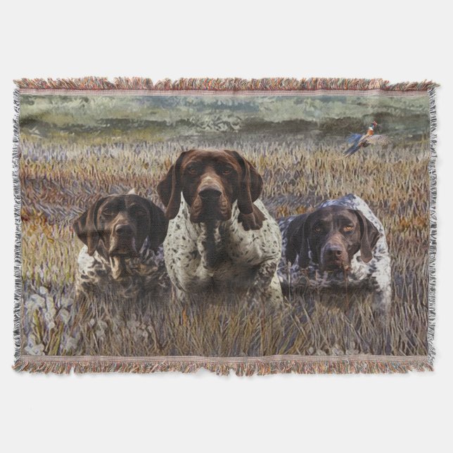 German Shorthaired Pointers     Throw Blanket (Front)