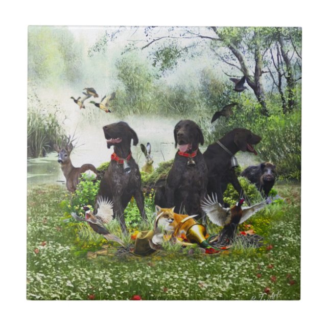 German Shorthaired Pointers Tile (Front)