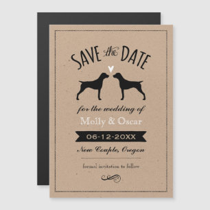 German Shorthaired Pointers Wedding Save the Date Magnetic Invitation