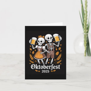 German Skeleton Halloween Lederhosen Funny 2025  Card