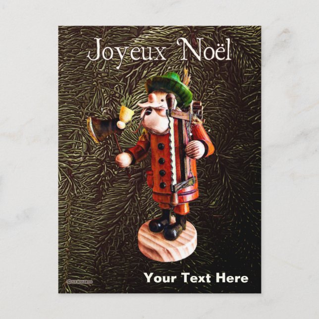 German "Smoker Man" Incense Burner - Christmas Postcard (Front)