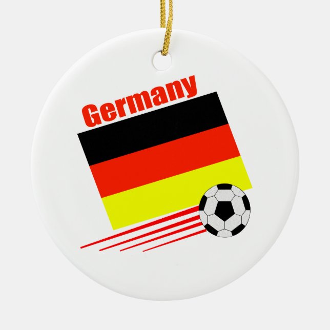 German Soccer Team Ceramic Tree Decoration (Front)