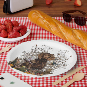 German Spaniels ( Deutscher Wachtelhund ) Paper Plate