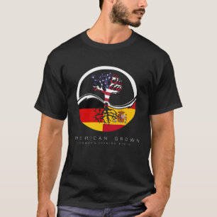 German Spanish Roots  American Grown with Flag T-Shirt