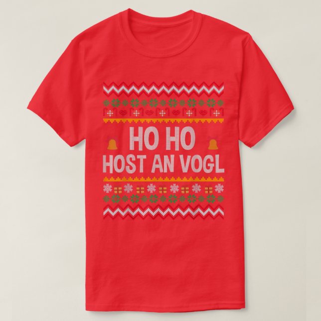 German Speaker Ugly Christmas Ho Ho Ho Funny Bavar T-Shirt (Design Front)