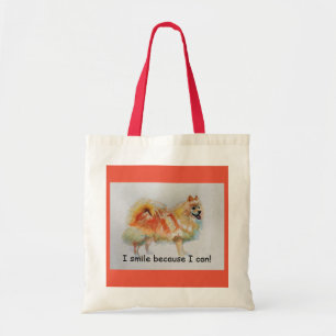 German Spitz Dog 'I Smile Because I Can' Card Tote Bag
