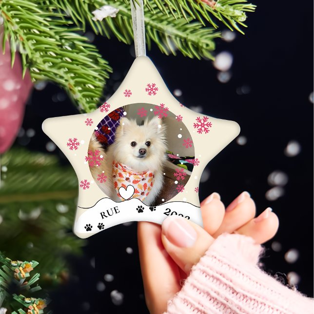 German Spitz Dog Personalised Hand Drawing Ceramic Tree Decoration (Creator Uploaded)