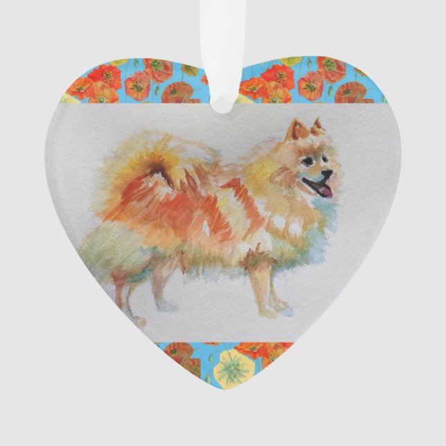 German Spitz Pomeranian dog Christmas Ornament (Front)