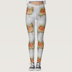 German Spitz Pomeranian Dog Dogs Orange Leggings
