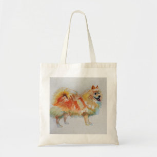German Spitz Pomeranian Watercolor Dog Dogs Tote Bag