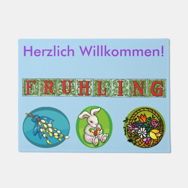 German Spring Welcome Mat (Front)